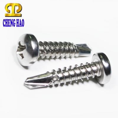 China Pan Stainless Steel 304 316 Grade 16.4 Hex Washer Pan Flat Head TEK Self Drilling Screw for sale