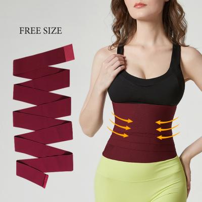 China Custom Logo Belly Wrap Waist Trainer Bandage Shaper Belly Lose Weight Waist Trimmer Women Tummy Control Waist Cincher Belt for sale