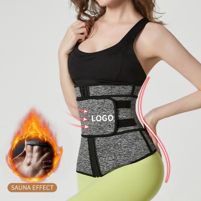 China Custom Logo Oem 7 Steel Bones Zipper Front Plus Size Slimming Belt Body Shapers Burn Fat Lose Weight Neoprene Waist Trainer for sale