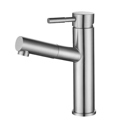 China Modern Luxury 304 Stainless Steel Bathroom Basin Mixer Tap Thermostatic Faucets Pull Out Basin Faucet for sale