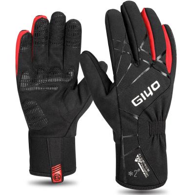 China Full Finger Fleece Filled Windproof Waterproof Heating Full Finger Gloves Bike Winter Bike Gloves for sale