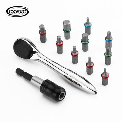 China CR-V Chrome Vanadium Steel Multifunctional Bicycle Ratchet Wrench Bike Screwdriver Set Bicycle Accessories for sale