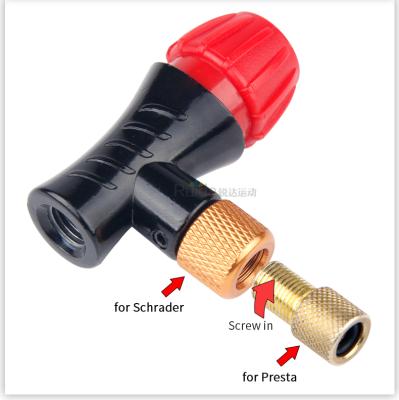 China For schrader and presta tire Ruida bicycle tire pump head AV&FV hand pump CO2 inflator inner head for sale