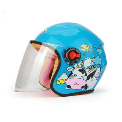 China Lens Safety Riding Bike Kids Helmets Cartoon Design Fog Helmet For Kids Free Size for sale