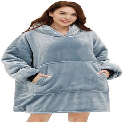 China Custom Soft Oversized Wearable Blanket Comfortable Hoodie Hooded Blanket for sale