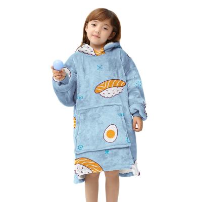 China Kids Wearable Super Soft Hooded Blanket Comfortable Wearable Covering Hoodie Kids Sweatshirt for sale