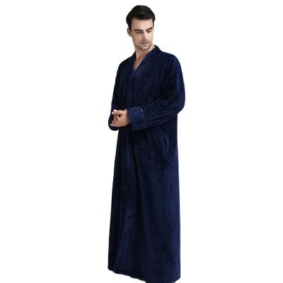 China 100 Wholesale High Quality Men Microfiber Bathrobe Breathable Polyester Long Robe Nightgown Dressing Gown Nightgowns Nightgown Men for sale