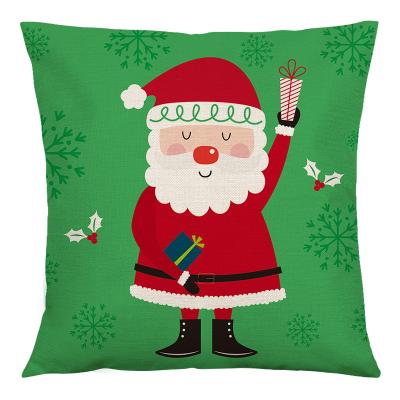 China Non-Toxic Decorative Cotton Christmas Square Couch Linen Cushion Covers For Sofa Couch Bed Pillow Cases for sale