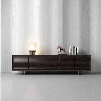 China Mat Bronce Madera Oscura Consola de medios Negro Solid Oak TV Cabinet para el hotel en venta