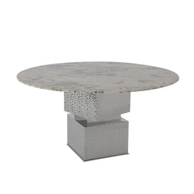 China Matte Silver Marble Counter Height Table For Dining Room Use for sale