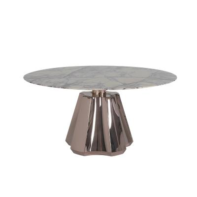 China Restaurant Custom Marble Dining Table Mirror Finish Gray Marble Dining Table for sale