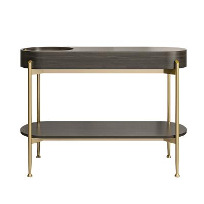 China Gouden lange marmeren console tafel villa marmeren ingang console tafel Te koop