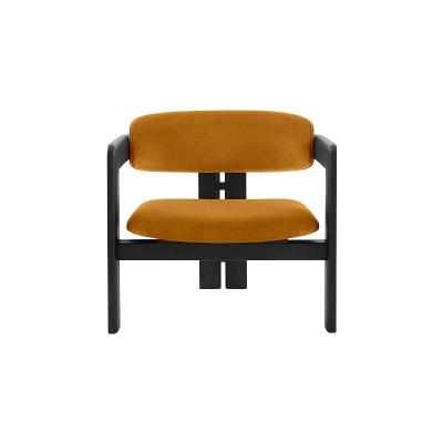 China Wood Frame Orange Velvet Dining Chairs For Bedroom Study Room for sale