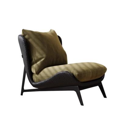 China Rattan Frame Velvet Black Chair Modern Velvet Chesterfield Chair for sale