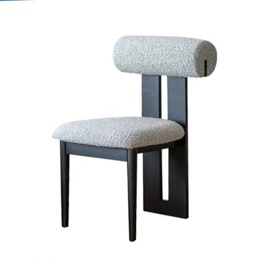 China Customized Fabric Modern Upholstered Dining Chairs With Metal Legs for sale