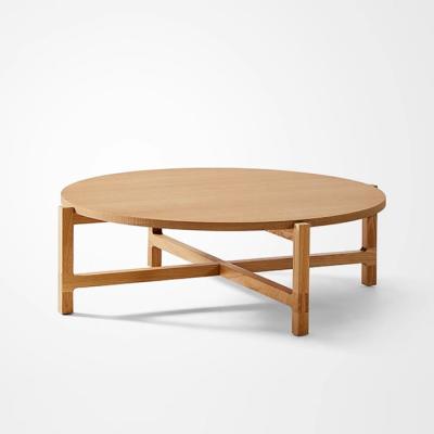 China Oak Solid Wood Coffee Table Matt Finish Small Round Coffee Table for sale