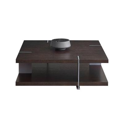 China Oak Wood Coffee Table Square Coffee Table With Stainless Steel Legs for sale