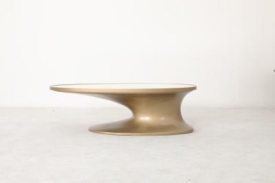 China Oval Natural Marble Top Dining Table with Brushed Gold Stainless Steel Base for sale