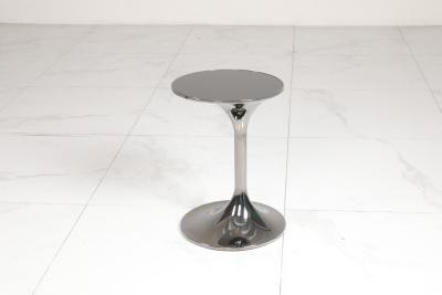 China Stainless Steel Coffee End Table Black Glass Top With Mirror Finish Customized Design for sale