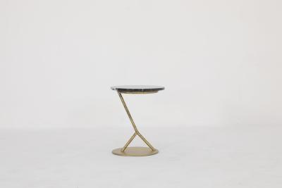 China Sleek Marble End Table With Stainless Steel Base Antique Design for sale