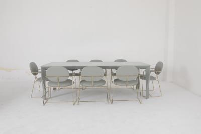 China Ceramic Top Dining Room Tables With Customized Metal Steel Base for sale