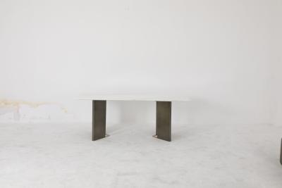 China Contemporary Marble Top Dining Tables With Stainless Steel Base for sale