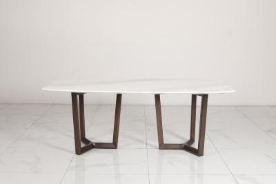 China Modern Natural Marble Top Dining Table For Stylish And Customizable Dining for sale