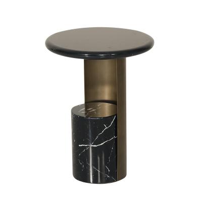 China Natural Marble Top Side Table Stainless Steel Matt Gold for sale