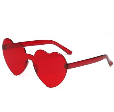 China European wholesale manufacturers custom one-piece heart love glass candy color sunglasses new and AM for sale