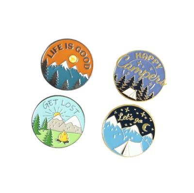 China Creative Wholesale Cute Cartoon Landscape Painting Accessories Brooch for sale