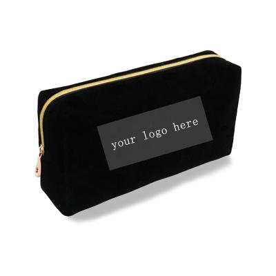 China Luxury Black Lady Logo Beauty Brushes FREE SAMPLE Suede Makeup Brush Custom Velvet Pouch Make Up Cosmetic Bag Travel Bags Packaging for sale