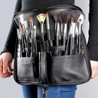 China MOQ 50 Logo Eco-friendly Custom Professional Cosmetic Bags And Brushes Case For Makeup Artist Waist Bag Large Capacity PU Makeup Brushes Bags for sale