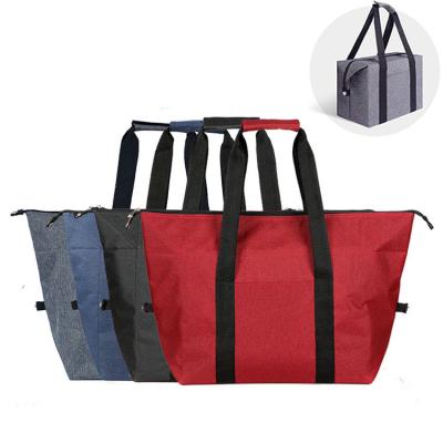 China Sale Large Insulated Durable Folding Insulated Outdoor Portable Food Grocery Bag Aluminum Foil Camping Picnic Bag for sale