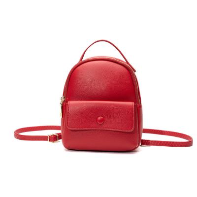 China With Headphone Hole Custom Female Multi Function Bag Mini Backpacks Cross - Body Side Shoulder Bag Mini Casual Rucksack Pu Leather Backpacks For Women for sale