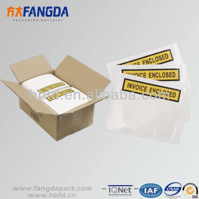 China POLY self-adhesive peel and stick transparent envelope invoice included envelope for sale