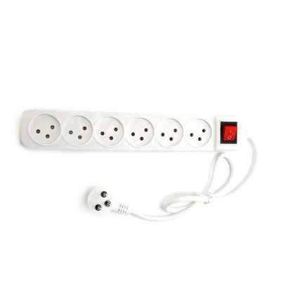 China Residential / General-Purpose 5 /6 Pin 3x1.5mm2 Power Cable Strip Multi Socket Plug Connected with Extension Cord Israel with Surge Protector for Dubai Market for sale