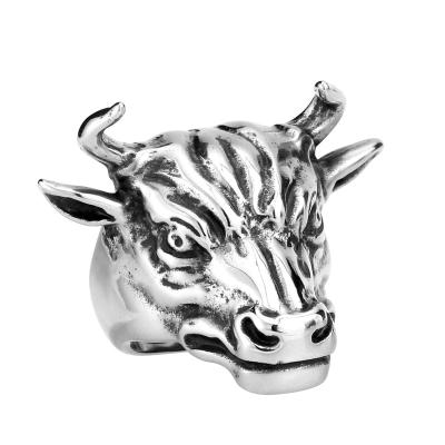 China SS8-135R Huge CLASSIC Steel Soldier Bull Punk Ring For Men Stainless Steel Charm Fashion Biker 316L Stainless Steel Animal Jewelry for sale