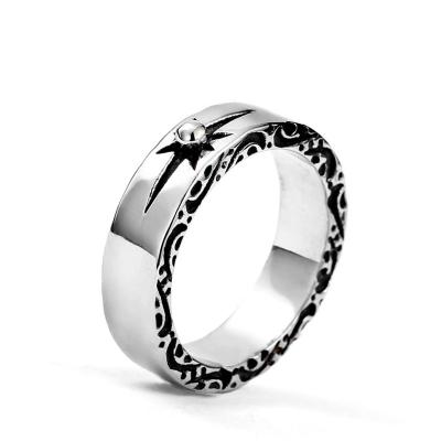 China SS8-375R Vintage Soldier Fashion Ring 2021 Steel Simple Stainless Steel Men And Women Jewelry Display for sale