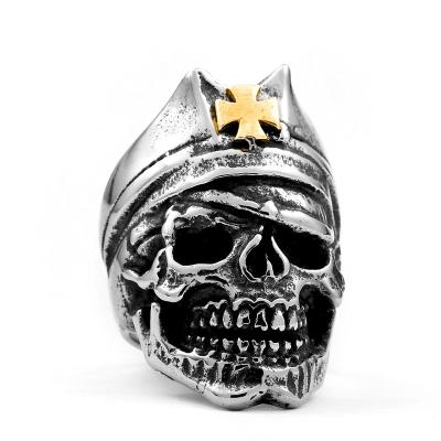 China SS8-423R Vintage New Arrival Punk Stainless Steel Fashion Skull Cool High Quality Mens Ring Punk Unique Jewelry For for sale