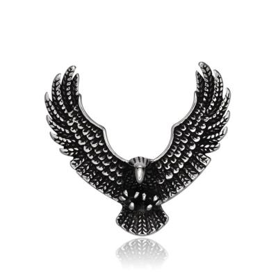 China Mens Necklace Stainless Steel Vintage SS8-640P Soldier Punk Flying Eagle Pendant for sale