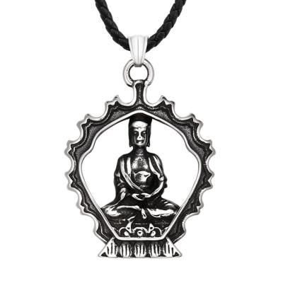 China Vintage SS8-639P Stainless Steel Soldier Hollow Out Neutral Men's Necklace Buddha Pendant for sale