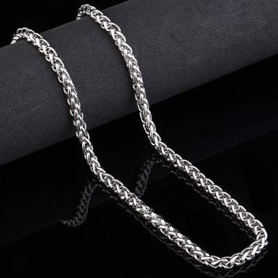 China Trendy Punk Titanium 8mm Steel CLASSIC Keel Chain Men's Steel Necklace 3mm Soldier SS8-BN1006 for sale