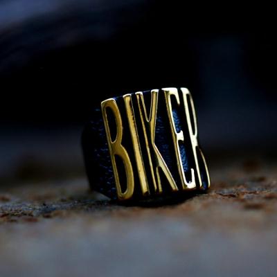 China Stainless Steel CLASSIC Slot Soldier SS8-789R Biker Punk Letters Cut Out Fashion Jewelry Letters Rings With Letter for sale