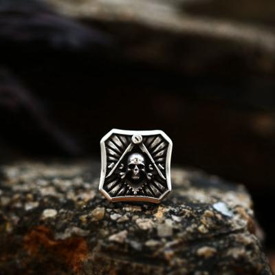 China SS8-776R CLASSIC Steel Soldier Ring Skull Stainless Steel Punk Rock Stainless Steel Fashion Jewelry Gift Square Skull Rings For Man for sale