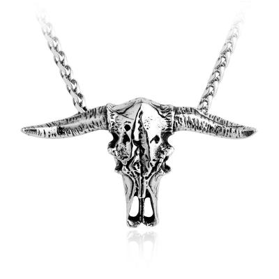 China SS8-013P Stainless Steel Necklace Design Jewelry Bull Head Skull Punk Necklaces for sale