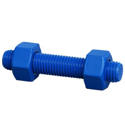 China General industry grade ptfe coating high strength xylan 12.9 coated nut two b7 l7 stud bolt for sale