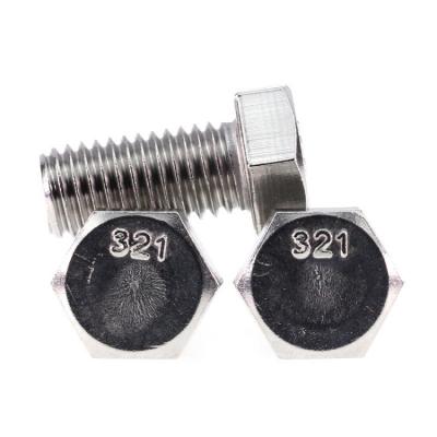 China Machinery Stainless Steel Thread 321 1Cr18Ni9Ti Hex Bolt Hex Cap Screw for sale