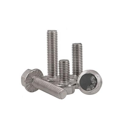 China Stainless Steel SUS 304 316 DIN6921 Stainless Steel Hex Thread Full Serrated Flange Bolt for sale