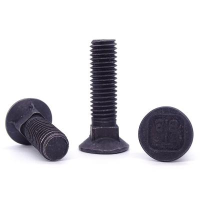 China Grade 8 Black Oxide Steel Single Head Eliptical Neck Plow Round Head Square Bolt for sale