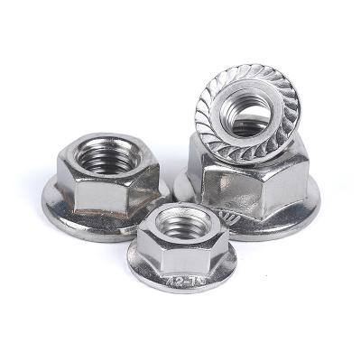 China Heavy Industry Factory Supply DIN6923 M6 M8 Stainless Steel Hex Flange Serrated Flange Nuts for sale